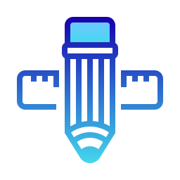 Pencil and ruler icon